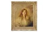 A study of a lady by René Avigdor, Oil on panel, sold Jun 2025