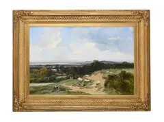 Sheep in a landscape by Thomas Francis Wainewright, Oil on canvas, sold May 2025
