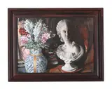 Still life, room 108, hotel continental, tangier by Julia Whatley, Oil on board, offered May 2025