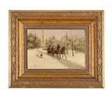 The sleigh ride by Otto Erelman, Oil on board, sold May 2025