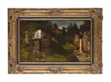Chalet by a stream by Horst Bernard Hacker, Oil on canvas, offered May 2025