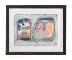 Untitled by Clifford Fishwick, Oil and mixed media collage, sold May 2025