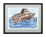 Woman in a boat by Eileen Cooper, Watercolour and pencil, sold May 2025