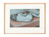 Girl resting by Clifford Eric Martin Hall, 1959, Pastel and charcoal, sold May 2025