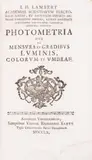 Photometria sive de mensura et gradibus luminis by Optics.- Lambert, print (other), offered May 2025
