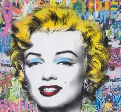 Marilyn Monroe by Thierry Guetta, Mixed media on paper, sold May 2025