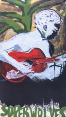 Superwolves Poster Offset lithograph printed in colours, 2021, on wove paper, the full sheet printed to the edges, sheet 356 x 710mm (14 x 28in) by Peter Doig, Offset lithograph printed in colours, sold May 2025