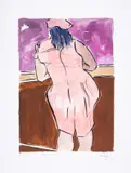 Woman In Red Lion Pub by Bob Dylan, print, sold May 2025