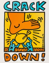 Crack Down! by Keith Haring, Offset lithograph printed in colours, sold May 2025