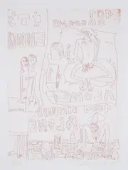 It's Enough by Elke Krystufek, pencil, sold May 2025