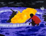Ernesto Finds Potential on the Other Side by Cassi Namoda, Screenprint in colours, sold May 2025