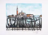 Isola di San Giorgio by Bernard Buffet, Etching with aquatint printed in colours, sold May 2025