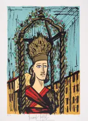 Saint Tropez en gloire by Bernard Buffet, Lithograph printed in colours, sold May 2025