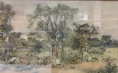 Landscape with trees by Patrick Nasmyth, watercolour, sold Feb 2026