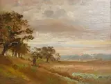 Figure in open landscape by Thomas Churchyard, ink, sold Jan 2026