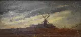 Windmill with Evening Sky by Thomas Churchyard, oil, sold Jan 2026