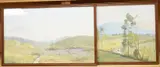 Landscape and vineyard by Gustave Bettinger, watercolor, sold Jan 2026