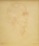 Portrait of Ames V by Rudolf Bonnet, 1951, drawing, offered Jan 2026