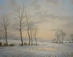 The Two Magpies by Roger Desoutter, oil on canvas, sold Jan 2026