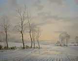 The Two Magpies by Roger Desoutter, oil on canvas, sold Jan 2026