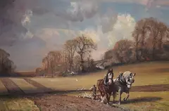 Spring Plough by Kenneth Denton, oil on board, sold Jan 2026