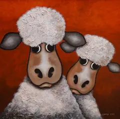 Study of two sheep by George Gale, oil on board, sold Jan 2026