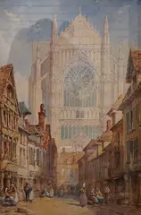 View to Beauvais Cathedral by Pierre Le Boeuff, watercolour, sold Jan 2026