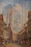 View to Beauvais Cathedral by Pierre Le Boeuff, watercolour, sold Jan 2026