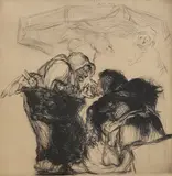 A Market Argument by Edmund Blampied, pencil, sold Jan 2026