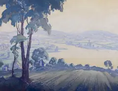 Panoramic river landscape and Woodland by Cavendish Morton, pencil, sold Jan 2026