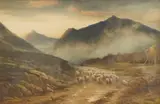 Highland Landscape with sheep by John MacWhirter, watercolour and body, sold Jan 2026
