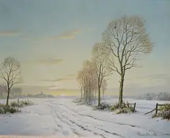 Sundown by Roger Desoutter, oil on canvas, sold Jan 2026