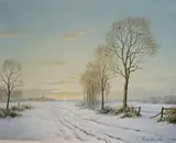 Sundown by Roger Desoutter, oil on canvas, sold Jan 2026