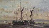 October Evening, River Orwell by Kenneth Denton, oil on board, sold Jan 2026
