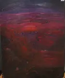 Surreal landscape by Muriel Rose, oil on board, offered Jan 2026