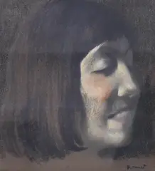 Head of a Girl by Jacob Kramer, pastel, sold Jan 2026