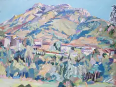 Mediterranean Landscape by Alan Sekers, oil on canvas, sold Dec 2025