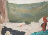 Reclining nude woman by Alan Sekers, oil on canvas, sold Dec 2025