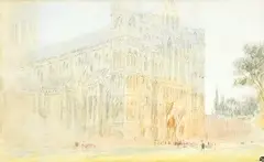 Study of Wells Cathedral by Albert Goodwin, watercolour, sold Dec 2025
