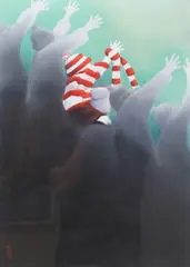 In the Crowd by Mackenzie Thorpe, pencil, sold Dec 2025