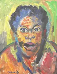 Portrait of an African woman by James Isherwood, oil on board, sold Dec 2025