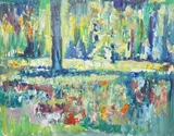 Woodland scene by James Isherwood, oil on board, sold Dec 2025