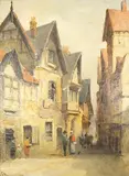 Street scene by Charles P. Pill, oil on board, sold Dec 2025