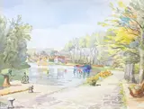 A canal scene by Jean Vassal, watercolour, offered Dec 2025