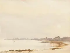 Coastal scene by Jack Gawne, watercolour, offered Dec 2025
