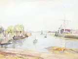 A harbour scene by Jean Vassal, watercolour, offered Dec 2025
