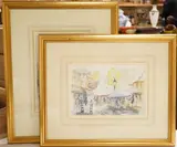 Horse Guards and a Street Scene by Ben Maile, watercolor, offered Dec 2025
