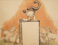 Atlas by Ronald Searle, pencil, sold Dec 2025