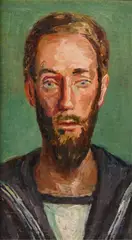 Study for head of Christ in the wall-painting at Berwick Church by Duncan Grant, oil on canvas, sold Dec 2025