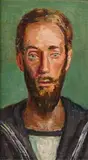 Study for head of Christ in the wall-painting at Berwick Church by Duncan Grant, oil on canvas, sold Dec 2025